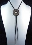 Navajo Sterling Silver Leather Bolo Tie Tommy Charlie