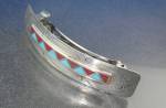Navajo Sterling Silver Turquoise Coral Hair Barrette