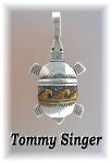 Navajo Tommy Singer Snr Sterling Silver Turtle Pendant