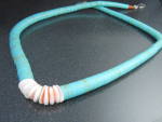 Native American Turquoise Shell Necklace S Silver Clasp