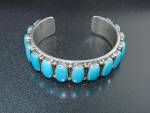 Navajo Sterling Silver Sleeping Beauty Turquoise Bracel
