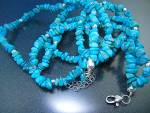 Navajo Turquoise Sterling Silver 3 Strand Necklace