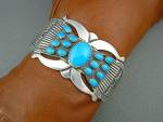 Rick Martinez Sterling Silver Turquoise Bracelet Navajo