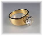 Ring Gold Electroplate 2ct CZ Ring