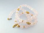 Necklace Rose Quartz and Gold Beads USA