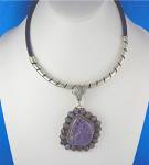 Navajo Russian Charoite Sterling Silver Necklace Shakey