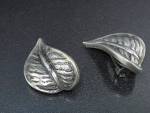 Sterling Silver Designer Leaf Clip Earrings Silvel