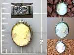 Sterling Silver mother of pearl Cameo brooch pin