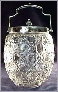 Glass Biscuit Jar With Silver Lid