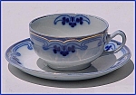 Flow Blue: THE OLYMPIC (IDRIS) cup and saucer