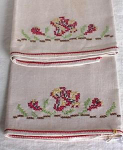 PAIR EMBROIDERED LINEN TOWELS		