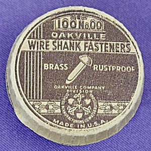Vintage Oakville Wire Shank Fasteners Box
