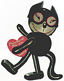 Vintage Felix The Cat Movable Valentine