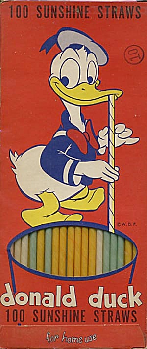 Vintage Donald Duck Sunshine Multicolor Straws