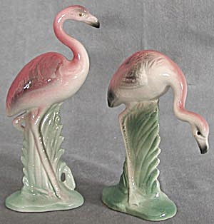 Vintage China Flamingo Figurine Pair