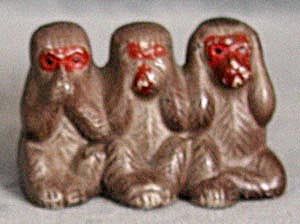 Vintage Hear No Evil Monkeys Figurine