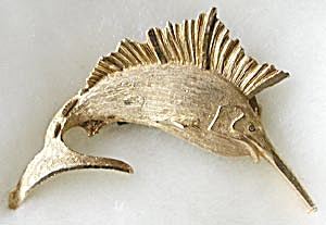 Goldtone Sailfish Pin
