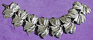 Vintage Silvertone Leaf Bracelet
