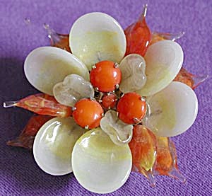Vintage Regency Jewels Glass Flower Pin