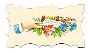 Calling Card Man's Hand Surrounded By Wildflowers