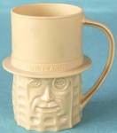 Vintage Mr. Peanut Tan Plastic Cup Mug