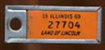 Key Chain: Vintage Miniature License Plate Orange