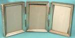 Vintage Small Metal 3 Image Hinged Picture Frame