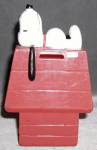 Vintage Red Plastic Snoopy Dog House Bank