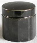Vintage Faceted Black Bakelite Round Covered Container