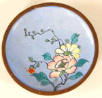 Vintage Enamel Ware Tray with Flower