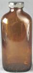 Vintage Brown Glass Bottle with Black Screw Lid