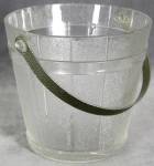 Vintage Clear Glass Barrel Ice Bucket
