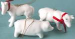 White China Cow, Horse & Pig Christmas Ornaments