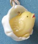 Vintage Celluloid Chick in Egg Charm