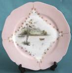 Antique H & Co.Limoges Hand Painted Water Scene Plate