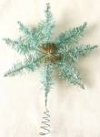Vintage Small German Green Tinsel Star Tree Topper