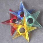 Vintage Small Plastic Star Reflectors Set of 4
