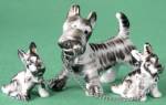 Scottie Dog Figurine with 2 Smaller Ones on Chain