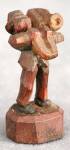 Vintage Carved Wooden Man Playing a Ophicleide