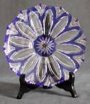Cobalt and Clear Cut Glass Fruit Plate