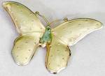 Vintage Large Gold Butterfly with Green Stone Body Pin