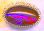 Vintage Sterling Faux Opal Pin