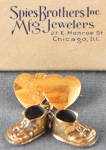 Vintage Baby Shoes & Heart Pin Gold OverSterlingSilve