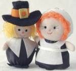 Thanksgiving Pilgrim Couple Cloth Ornaments