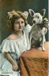 Tuck Postcard Playmates Dog & Girl