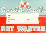 Vintage Luggage Label:Canadian Pacific