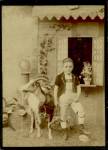 Vintage Photo Child With Billy Goat