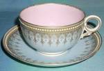 Antique Worcester Mid 1800's Jeweled Large Cup & Saucer