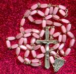 Vintage Pink Glass Rosary