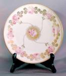 Vintage Nouveau Style RS Germany Plate with Pink Roses